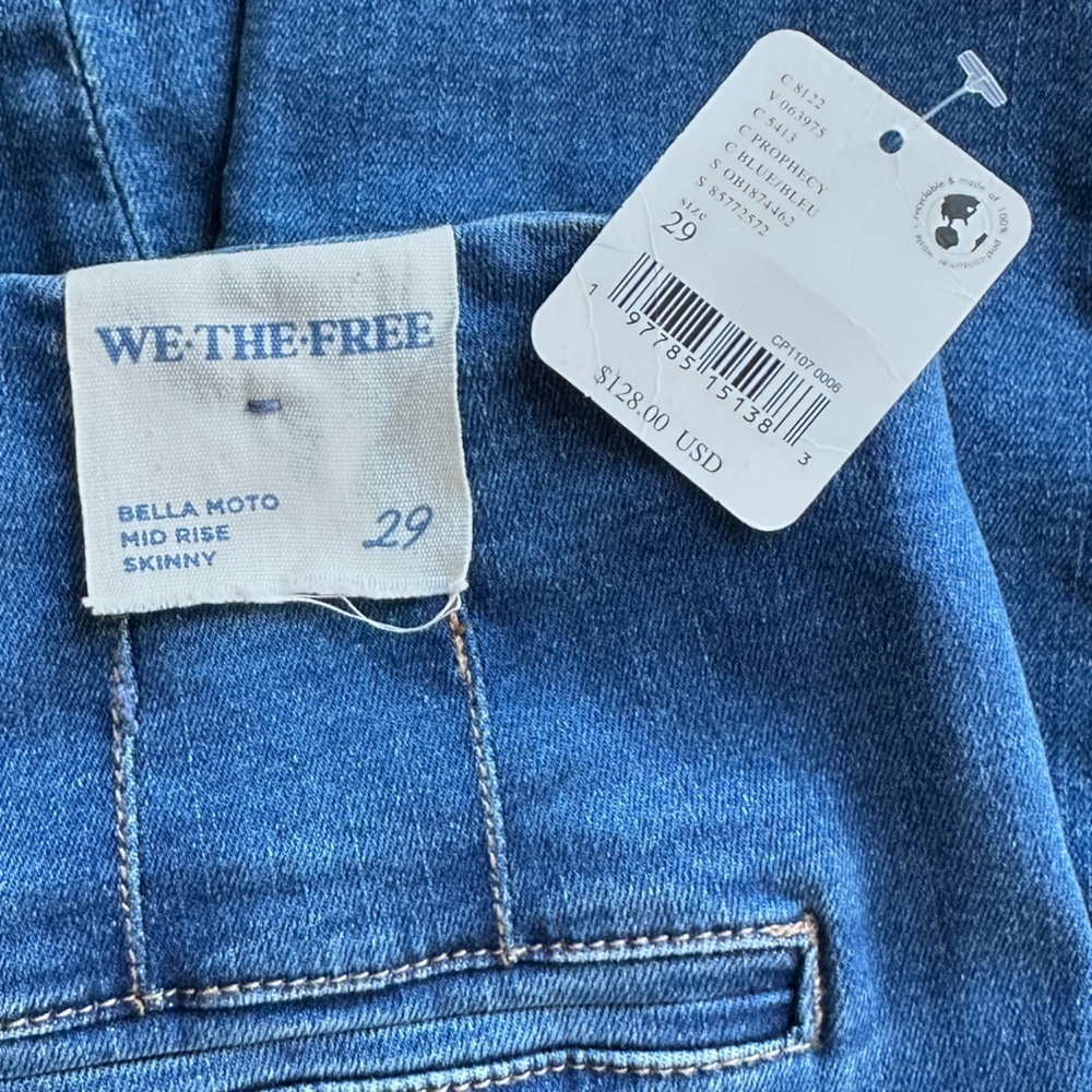 NWT Free People Bella Moto Skinny Jean in Prophecy - Picture 8 of 8